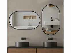 Hot Hauss Spole Espejo de baño ovalado 50x80 cm en cristal Plateado