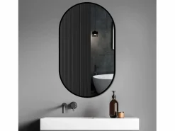 Hot Hauss Spole Espejo de baño ovalado 50x80 cm en cristal Plateado