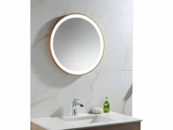 OZAIA Espejo de baño redondo luces led NUMEA 60x3.5x60 cm