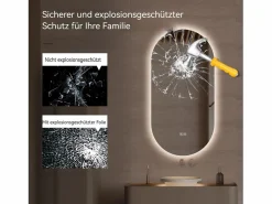 Discount Hauss Spole Espejo de baño táctil LED con función antivaho, 60x120 cm, cristal Plateado