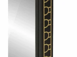 New Espejo de baño 50x70x2,5 cm madera maciza de mango y cristal Negro