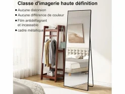 Sale Espejo de cuerpo entero irrompible de 63 x 173 cm, de pie o para colgar en la pared, espejo de suelo grande, Espejo