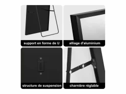 Sale Espejo de cuerpo entero irrompible de 63 x 173 cm, de pie o para colgar en la pared, espejo de suelo grande, Espejo