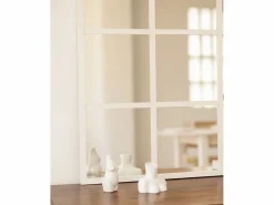 Discount DECOWOOD Espejo de madera color de 90x90cm - LISBOA - Blanco