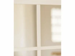 Discount DECOWOOD Espejo de madera color de 90x90cm - LISBOA - Blanco