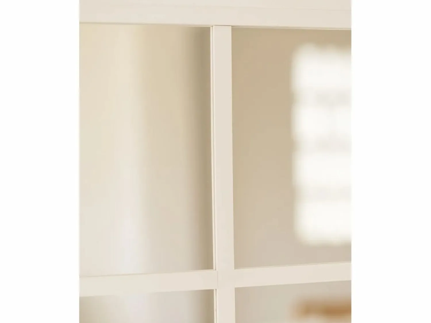 Discount DECOWOOD Espejo de madera color de 90x90cm - LISBOA - Blanco