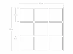 Discount DECOWOOD Espejo de madera color de 90x90cm - LISBOA - Blanco