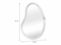 Sweeek Espejo de madera de abeto decorativo de pared, 65cm nogal