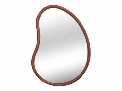New Sweeek Espejo de madera de abeto decorativo de pared, 95cm nogal Color natural oscuro