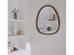 Hot Espejo de madera de abeto decorativo de pared, 75cm nogal Espejo De Pared|Espejo
