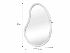 Sweeek Espejo de madera de abeto decorativo de pared, 85cm nogal