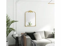Outlet Espejo de pared barroco, marco decorativo de metal, , 60x87,5 cm Dorado