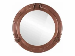 Espejo de pared con forma de ojo de buey Ø50 cm aluminio y cristal