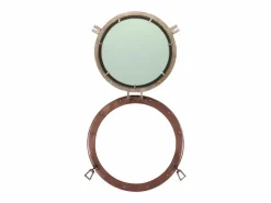Espejo de pared con forma de ojo de buey Ø50 cm aluminio y cristal