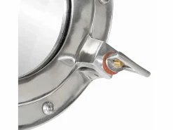New Espejo de pared con forma de ojo de buey Ø38 cm aluminio y cristal Plateado
