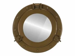 Clearance Espejo de pared con forma de ojo de buey Ø30 cm aluminio y cristal Accesorios De Cuarto De Baño|Espejo De Cuarto De Baño