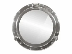 Espejo de pared con forma de ojo de buey Ø50 cm aluminio y cristal