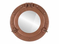 Discount Espejo de pared con forma de ojo de buey Ø30 cm aluminio y cristal Accesorios De Cuarto De Baño|Espejo De Cuarto De Baño
