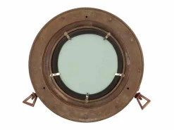 Discount Espejo de pared con forma de ojo de buey Ø30 cm aluminio y cristal Accesorios De Cuarto De Baño|Espejo De Cuarto De Baño