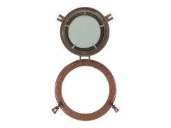 Discount Espejo de pared con forma de ojo de buey Ø30 cm aluminio y cristal Accesorios De Cuarto De Baño|Espejo De Cuarto De Baño