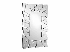 New OZAIA Espejo de pared de acero inoxidable y cristal - Ancho 120 x Alt. 76 cm - - UYUNI Plateado