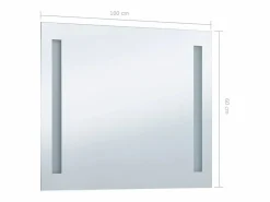 Discount Espejo de pared LED para baño 100x60 cm Accesorios De Cuarto De Baño|Espejo De Cuarto De Baño
