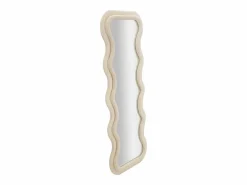 Sale Espejo de pared o de pie diseño ondulado en terciopelo 60x160cm Emily - Crema Espejo De Pared|Espejo