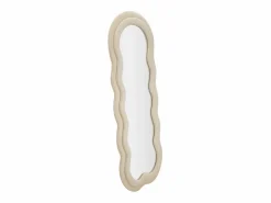 Espejo de pared o de pie diseño ondulado en terciopelo 60x160cm Miki - Crema Espejo De Pared|Espejo