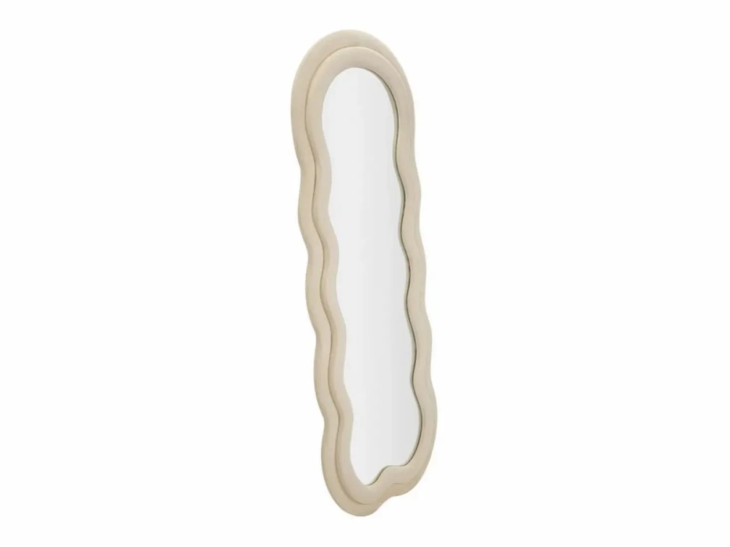 Espejo de pared o de pie diseño ondulado en terciopelo 60x160cm Miki - Crema Espejo De Pared|Espejo