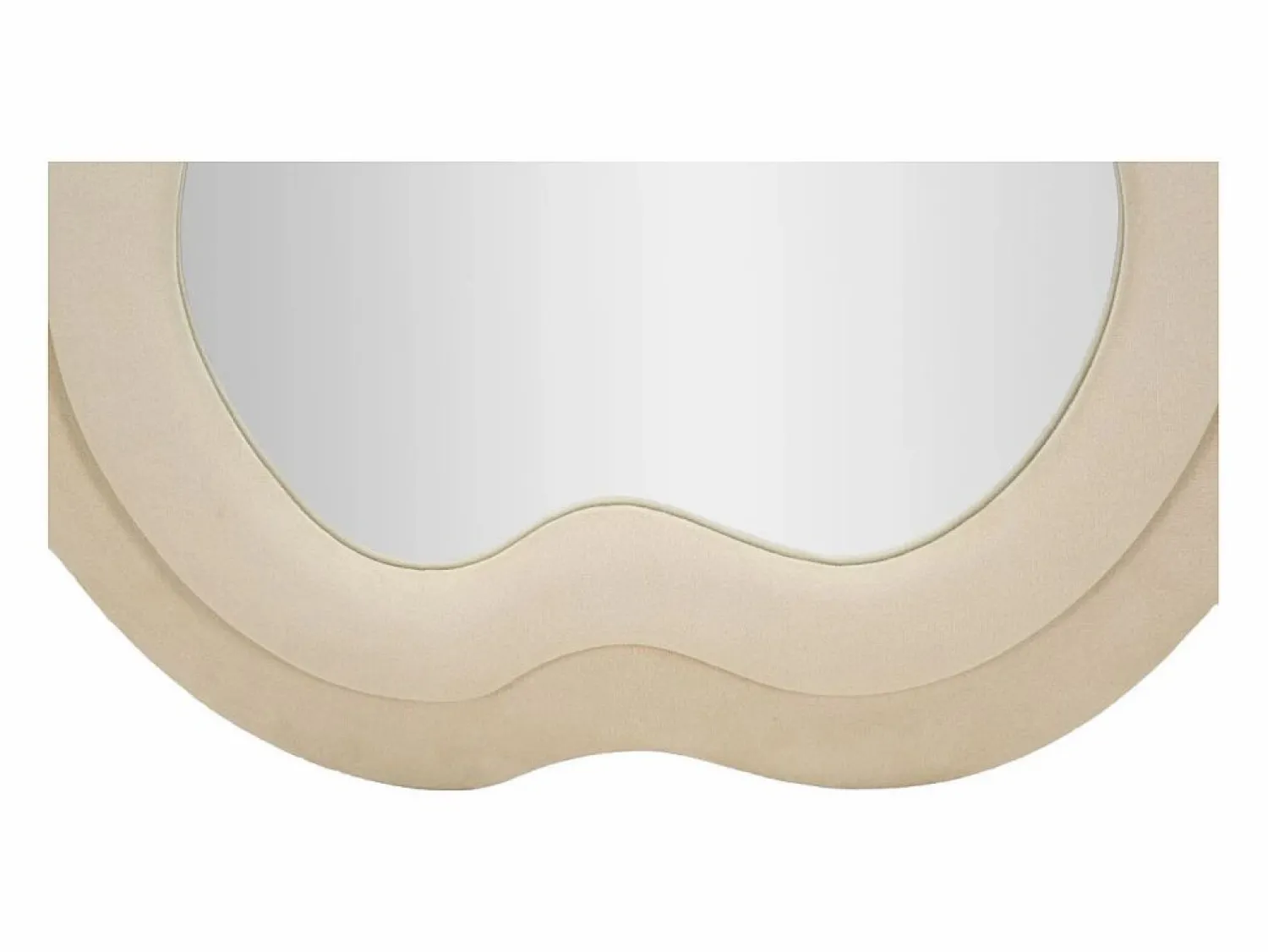 Espejo de pared o de pie diseño ondulado en terciopelo 60x160cm Miki - Crema Espejo De Pared|Espejo