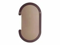 Hot OZAIA Espejo de pared ovalado de madera de paulownia, L. 60 x A. 105 cm, Marrón, YALMA Marru00f3n chocolate