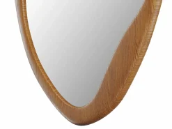 OZAIA Espejo de pared ovalado, estructura orgánica de madera - L. 50 x Alt. 100 cm - Natural - FUJIAN