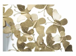 Espejo de pared redondo con mariposas 3D Butterfly Wind Dorado