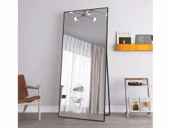 Espejo de pie - Marco de metal - 180 x 80 cm - Rectangular - Para salón o vestidor -