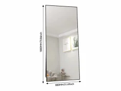 Espejo de pie - Marco de metal - 180 x 80 cm - Rectangular - Para salón o vestidor -