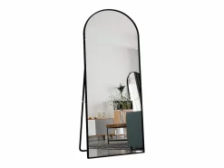 Online Espejo de pie - Marco de metal - 180 x 80 cm - curvo - para salón o vestidor - Negro