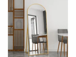 Espejo de pie - Marco de metal - 180 x 80 cm - Arqueado - Para salón o vestidor -
