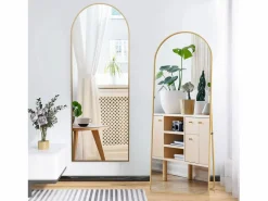 Outlet Espejo de pie arqueado 164×54 cm con marco – Diseño elegante y vintage, versátil (colgar o colocar) Espejo