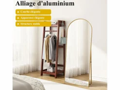 Outlet Espejo de pie arqueado 164×54 cm con marco – Diseño elegante y vintage, versátil (colgar o colocar) Espejo