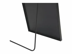 Espejo de pie, marco de aluminio con soporte, alto 162 cm, ancho 53 cm, Negro