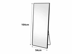Clearance Espejo de pie rectangular 164×54 cm con marco – Diseño minimalista y moderno Negro