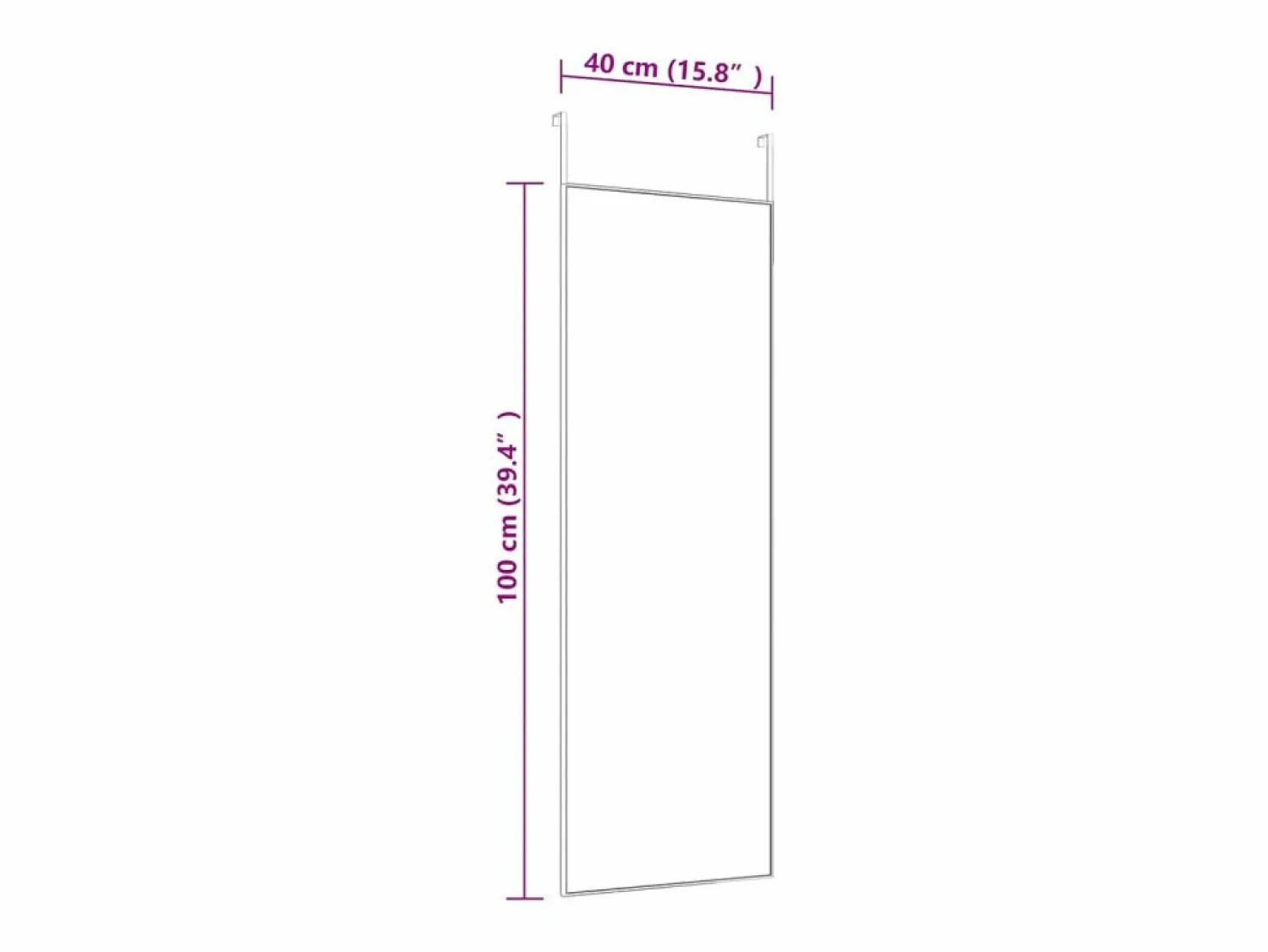 Hot Espejo de puerta 40x100 cm Cristal y aluminio Accesorios De Cuarto De Baño|Espejo De Cuarto De Baño