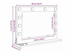 Hot Espejo de tocador con espejo Roble ahumado 60 x 45 x 18 cm Accesorios De Cuarto De Baño|Espejo De Cuarto De Baño