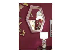 Discount Espejo hexagonal de pared moderno con marco de terciopelo Tony Espejo De Pared|Espejo