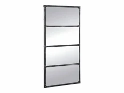 Best OZAIA Espejo industrial de hierro - Ancho 140 x Alt. 75 cm - efecto envejecido - MAASTRICHT Negro