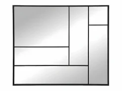 Best OZAIA Espejo industrial desestructurado de metal - Ancho 150 x Alt. 130 cm - - MALDONIA Negro