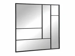 Best OZAIA Espejo industrial desestructurado de metal - Ancho 150 x Alt. 130 cm - - MALDONIA Negro