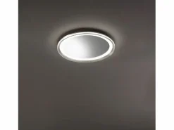 Clearance Espejo LED Mirò Ø60 cm 58W Titanio - Lámpara de techo y aplique - Luz cálida 3000K - Diseño moderno para baño, dormitorio y entrada Accesorios De Cuarto De Baño|Espejo De Cuarto De Baño