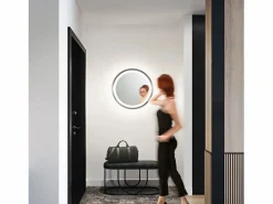 Clearance Espejo LED Mirò Ø60 cm 58W Titanio - Lámpara de techo y aplique - Luz cálida 3000K - Diseño moderno para baño, dormitorio y entrada Accesorios De Cuarto De Baño|Espejo De Cuarto De Baño
