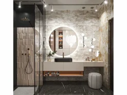 Best Espejo LED 80cm HZJ080 Cromado con Luz Ajustable y Función de Calefacción Espejo De Pared|Espejo